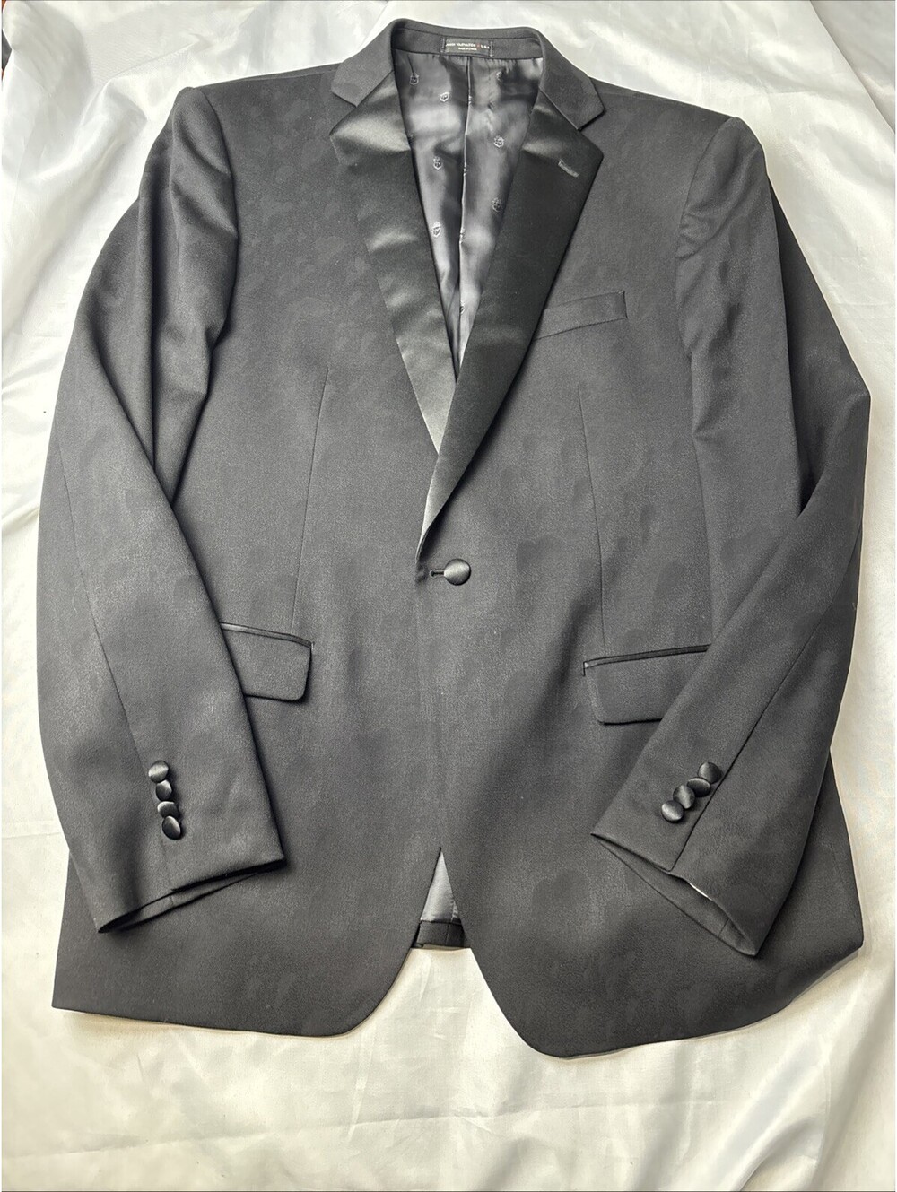 Zara Black Satin Lapel Tuxedo Jacket